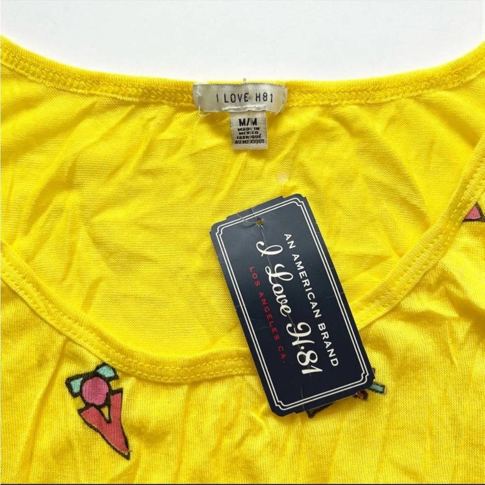 Forever 21 Mexico crop top yellow cropped tank Size M - Picture 5 of 7